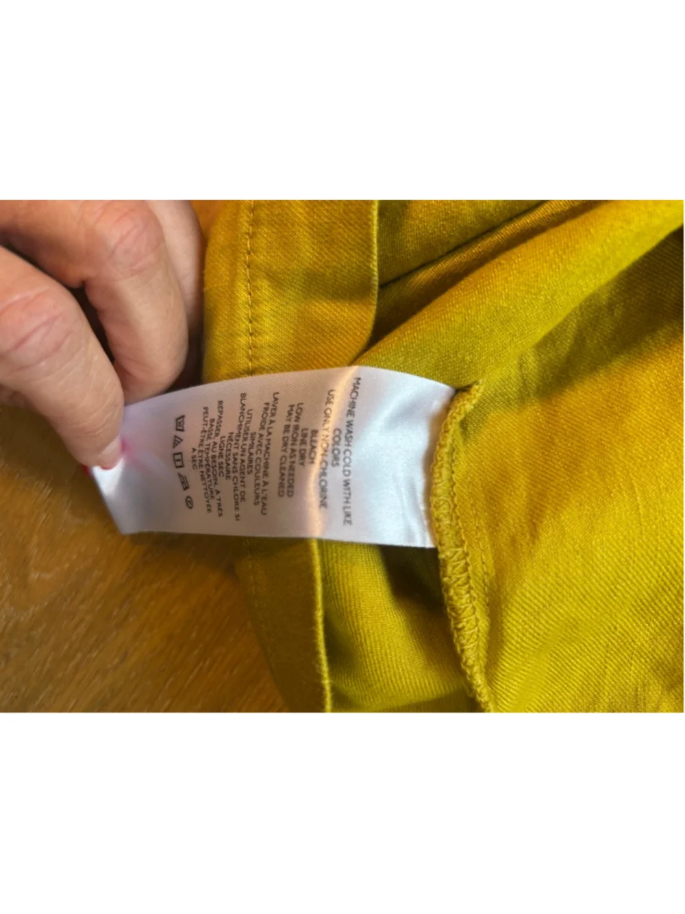Anthropologie Maeve Mustard Yellow Patch Pocket Linen Blend Mini Size Large